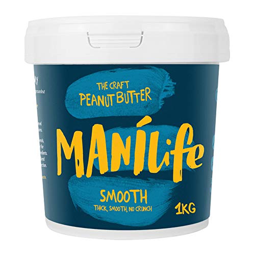 ManiLife Burro di Arachidi – Peanut Butter - Completamente Naturale, Monorigine, Senza Zuccheri Aggiunti e Senza Olio di Palma – Original Vellutato (1 x 1kg)
