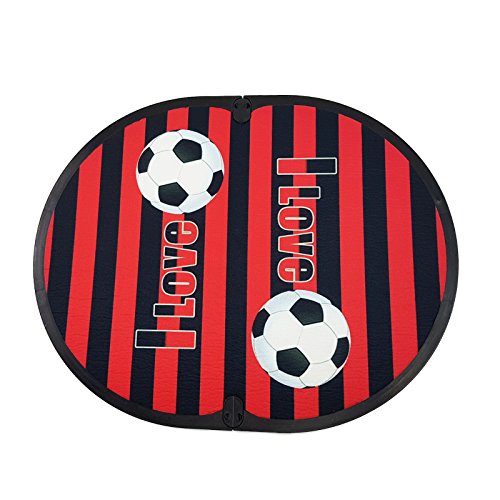 Fit Feet Soccer Mania - Tappetino poggiapiedi spogliatoio Fuori Doccia - a Tema Club Sportivo (Rosso Nero)