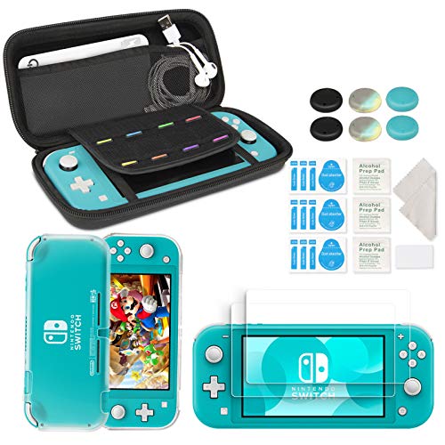 innoAura Kit di Accessori per Nintendo Switch Lite, include una Custodia per il Trasporto, Cover Case in TPU, 2 Schermi Protettivi in Vetro Temperato HD per gli Accessori dello Switch Lite