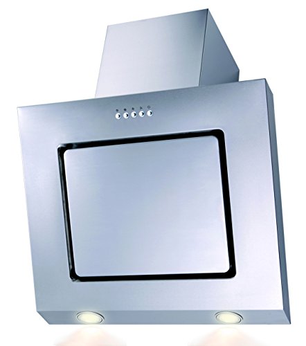 Cappa aspirante SH60-IX in acciaio inox, illuminazione LED, aspirazione perimetrale, 60 cm, aspiratore inclinato