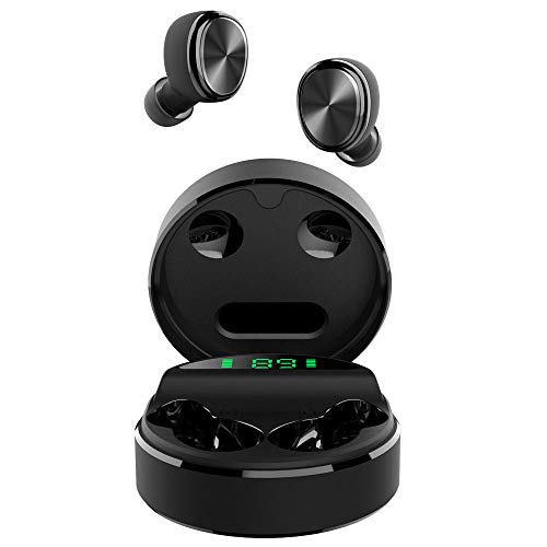 yobola Cuffie Bluetooth, Auricolari Bluetooth 5.0 24h Playtime 3D Stereo HD Cuffie Wireless con Microfono, Tocca Controllo, Auricolari Senza Fili con Ricarica Wireless