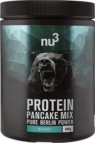 nu3 Pancake Proteici - 400 g Non Aromatizzati - Preparato per Pancake Proteico Basso Contenuto Carboidrati + 55% Proteine - 28g di Proteine e Solo 179kcal per Porzione - Senza Conservanti e Coloranti