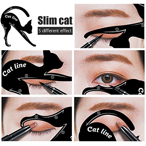 Modello di Cat Eyeliner 10 stili per l'eyeliner perfetto per BLISSANY, Cat Eyeliner, eyeliner stencil, Double Wing, Extravagant Cat, Arabic Eyeliner