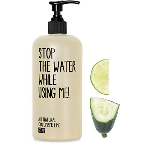 All Natural Cucumber Lime Sapone 200 ML, 100% Biodegradabili, vegane cosmetici naturali di stop the Water While Using Me. Sapone Liquido In ingredienti naturali senza paraffine, senza siliconi.