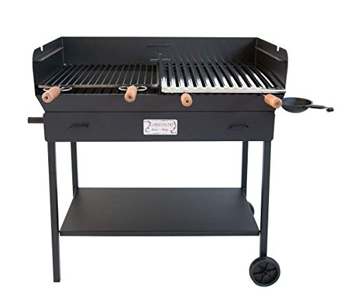 CRUCCOLINI Party Barbecue a Carbone e Legna, Nero, 94x54x92 cm