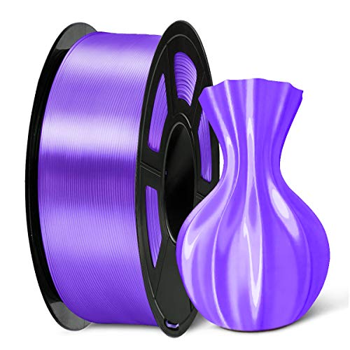 PLA Shiny Silk 3D Printer Filament 1.75mm, SUNLU 3D Printing Consumables Support FDM, Dimensional Accuracy +/- 0.02 mm 2.2LBS (1 Kg) Spool No-Tangle (Shiny Silk Deep Purple, PLA+)