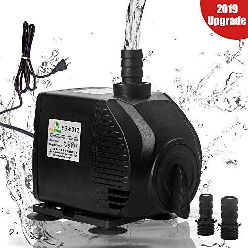 Cadrim Pompa Sommergibile, Pompa di Acqua per Acquario, 2200L / H 220-240V / 35W Pompa per Acquario, Stagno, Fontana, Nuoto (2200ML)