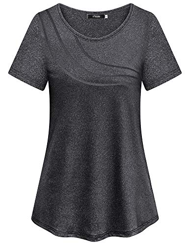 iClosam Maglie Sportive Donna Manica Corta Traspirante Cotone Crew Neck Fitness T-Shirt Women Maglietta Sportiva