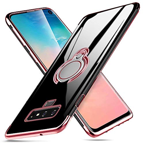 kadixini Custodia Samsung Galaxy Note9 Ring 360°Regolabile Anello Magnetica Supporto Ring TPU Case Silicone Custodia Samsung Galaxy Note9 Oro Rosa