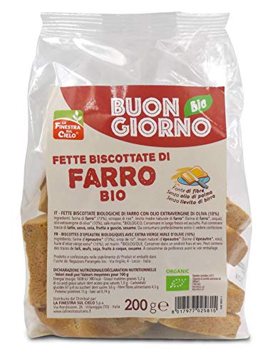 La Finestra Sul Cielo Fette Biscottate di Farro S/Lievito di Birra Bio - 200 g