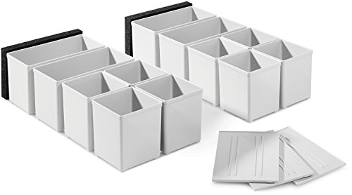 Festool 201124 - Set Contenitori in Plastica, 6 Pezzi Ciascuno, Dimensioni 60 x 60/120 x 71, Colore Bianco