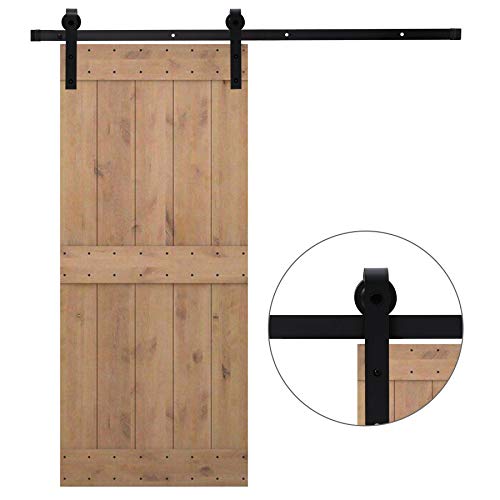 Sfeomi Binario per Porta Scorrevole Sistema di Porte Scorrevoli Set Guide di Scorrimento per Porta Singola in Legno Kit di Accessori di Scorrevoli Stile Rustico (6.6FT/ 200cm)