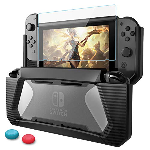 Switch Cover,Nintendo Switch Custodia con Protezione Schermo,HEYSTOP TPU PC Protettiva Cover Case per Console Nintendo Switch,Comfort Grip Cover con Assorbimento Degli Urti e Anti-Graffio