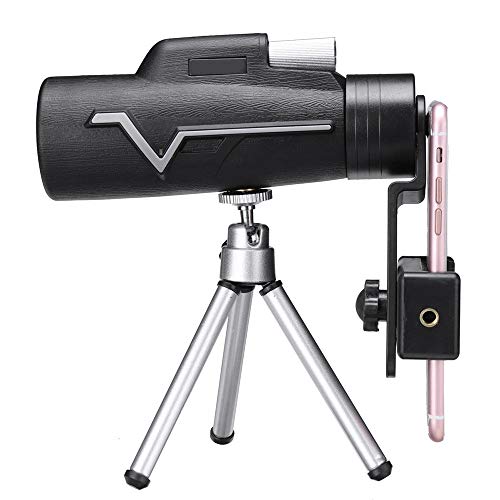LXUA Telescopio Monoculare 25x50 Outdoor monoculare HD Ottica BAK4 Obiettivo del telescopio con Clip Tripod Adatto A Corsa Esterna E Giochi (Color : Black, Size : 160 x 55mm)