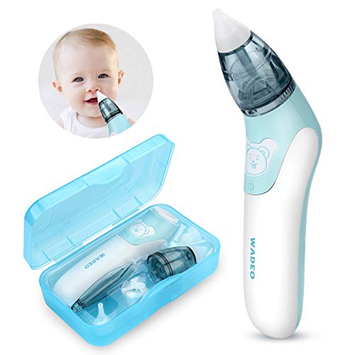Aspiratore Nasale Neonato, Pulitore Naso Elettrico Ear Wax Cleaner Kit Neonato con 3 Ugelli Muco Riutilizzabile per Neonati e Bambini