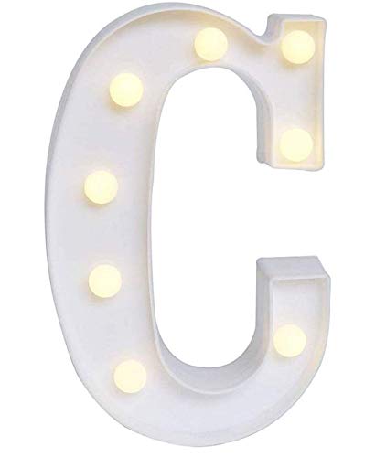 Yuna Lettere Luminose LED Lettere Decorative a LED Lettere dell'alfabeto Bianco (C)