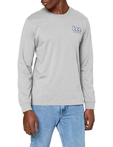 Lee LS Chest Logo Tee Maglietta a Maniche Lunghe, Grigio (Sharp Grey Mele 03), S Uomo