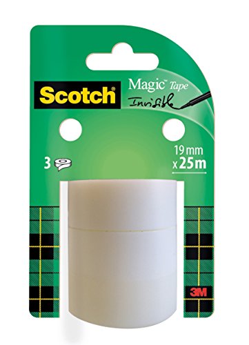 Scotch Magic Tape Nastro Adesivo, 19 mm x 25 m, 3 Pezzi