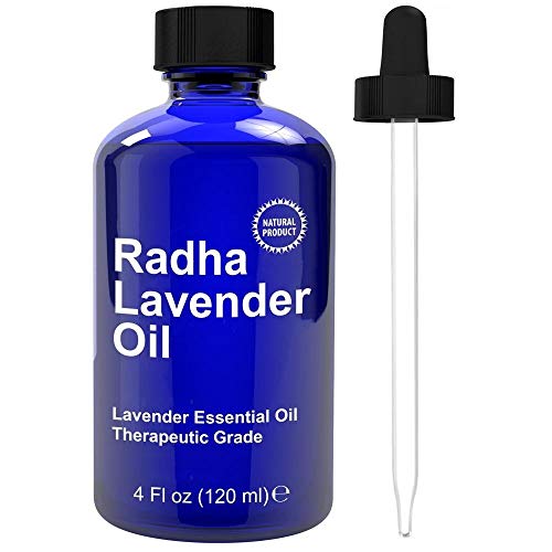 Radha Beauty - Olio Essenziale di Lavanda 120ml, 100% Puro olio di grado terapeutico, vapore distillato per aromaterapia, rilassamento, sonno, bucato, sollievo da stress e ansia, meditazione, massaggio, mal di testa