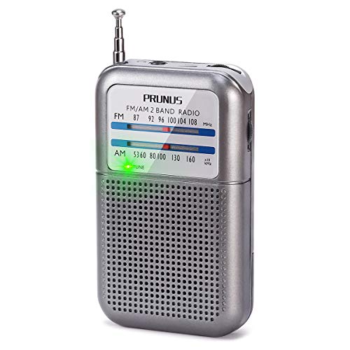 PRUNUS DEGEN-333 Mini Radio Portatile FM/AM(MW),Radiolina Tascabile, Eccellente Ricezione, Manopola di Sintonizzazione con l’Indicatore di Segnale. Supporta Batterie Sostituibili (AAA)