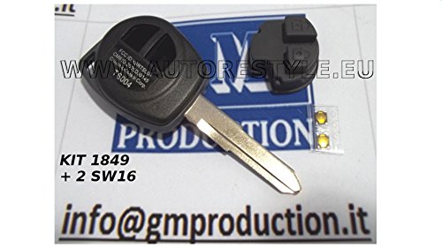 G.M. Production - S1849+TSU01+2SW16 - GUSCIO COVER E TASTI per telecomando Chiave +2 INTERRUTTORI Switch [controllare foto e dettagli compatibilità]