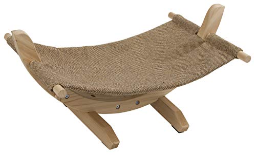 Kerbl - Amaca Siesta 2.0 con telaio in legno, 61 x 37 x 29 cm, colore: Marrone