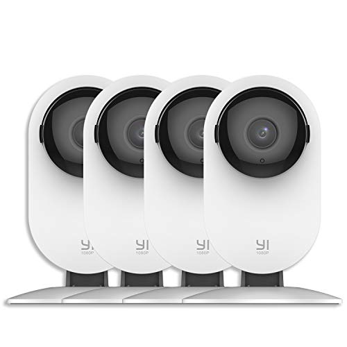 YI Home Camera 1080p Kit da 4, Ip Camera Wifi Interno, Telecamera Wi-fi Interno con Rilevamento Smart,Visione Notturna non Invasiva,Notifiche Push,Audio Bidirezionale per telefono,laptop,pc desktop