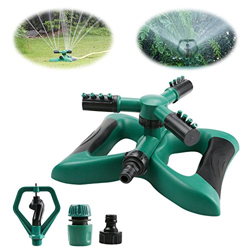 Yokunat 360°3-Arm Sistema di irrigazione per Giardino Rotante con 2 Diverse modalità di ugello, Verde, Farfalla