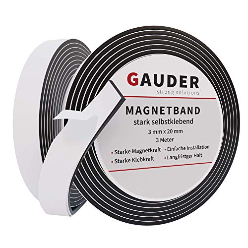 GAUDER Nastro Magnetico Autoadesivo Extra Forte | Banda Magnetica Adesiva | Striscia Calamita