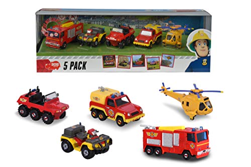 Dickie Toys- Sam - Set di Veicoli del Pompiere, 5 Pezzi, 203094002