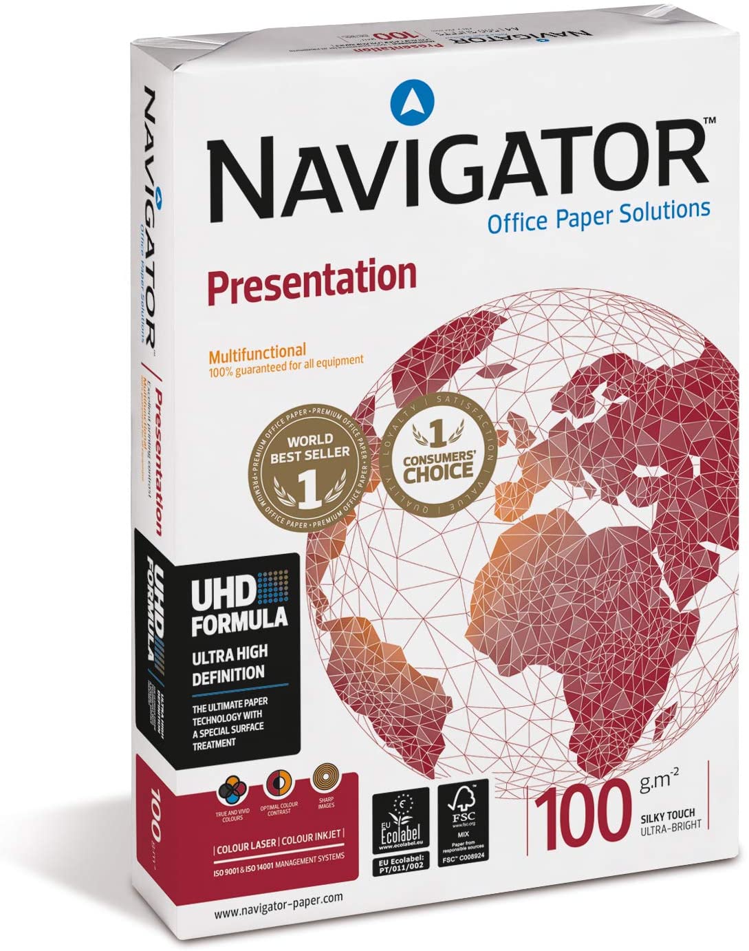 Navigator Presentation Carta Premium per ufficio, Formato A4, 100 gr, 1 Risma da 500 Fogli