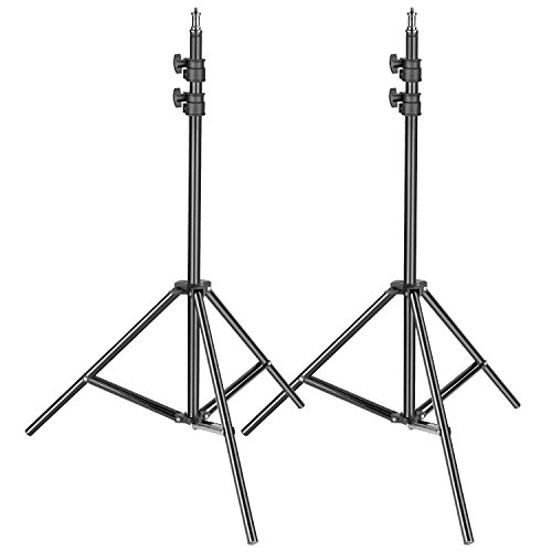 Neewer 2pz Cavalletto Fotografico – in Metallo Regolabile 92-200cm Resistente Supporto Stand per Softbox, Ombrelli, Luci Stroboscopiche, Riflettori & Altri Attrezzi da Studio Fotografico