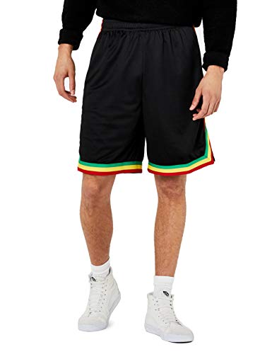 Urban Classics Stripes Mesh Shorts Pantaloncini, Multicolore (blkrasta 297), M Uomo