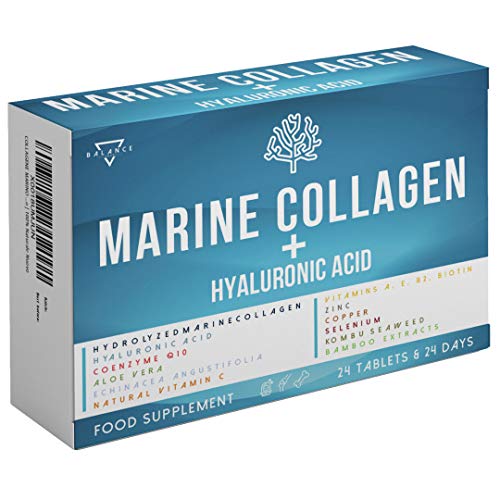 COLLAGENE MARINO CON ACIDO IALURONICO | Collagene Idrolizzato per Pelle Articolazioni e Ossa | 15 Ingredienti Attivi tra cui: Coenzima Q10, Biotina, Vitamina C A E B2, Aloe Vera, Zinco | 100% Naturale