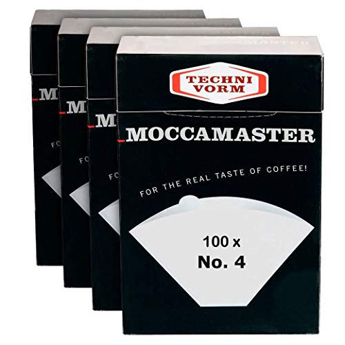 Technivorm Moccamaster 85022 Filtro N°4 in carta, bianco | Confezione 4 scatole x 100 filtri