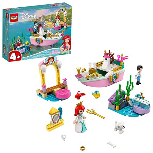 LEGO Disney Princess La Barca della Festa di Ariel Galleggiante, Playset della Sirenetta per Bambini 4+ Anni, 43191