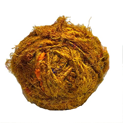 Seta Sari riciclata super bulky Yarn – Mustard (100 grams)