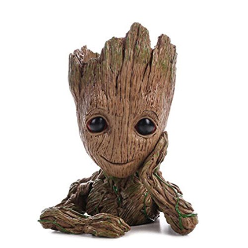KitchenLS666 Baby Groot Flower Pot Marvel Action Figure dei Guardiani della Galassia per Piante e Penne Decorazione della Stanza per Bambini in Famiglia, vasi di Fiori, Regali per Bambini