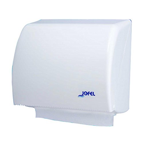 Jofel AH45000 Azur dispenser asciugamani, zig-zag o carta in modulo continuo, bianco