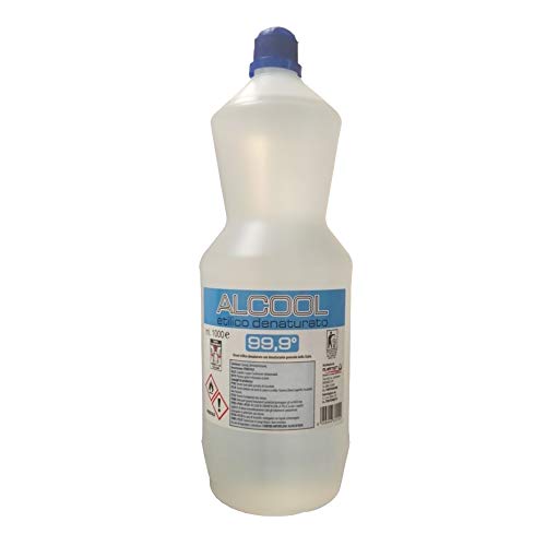 ALCOOL ETILICO DENATURATO 99.9° FLACONE 1000 ML - ALCOOL 1 LITRO PRODOTTO PROFESSIONALE DISINFETTANTE