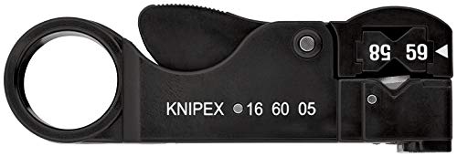 KNIPEX Spela Cavi per Cavi Coassiali (105 mm) 16 60 05 SB (Prodotto in Confezione Self-Service/in Blister)