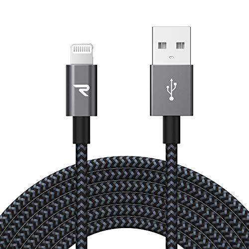 RAMPOW Lightning to USB cable [Apple MFi Certified] Charger iPhone cable Compatible with Apple iPhone 11/ X / XS / XR / 8 / 7 / 6s / 6s Plus / 6/6 Plus / 5c / 5s / 5, iPad, iPod - Grigio 3M