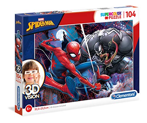 Clementoni- Spiderman Puzzle 3D Vision, 104 Pezzi, 20148