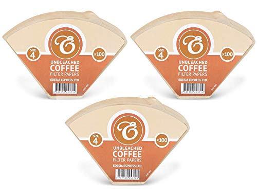 EDESIA ESPRESS - 300 filtri caffè americano in carta non sbiancata - forma a cono - misura 4