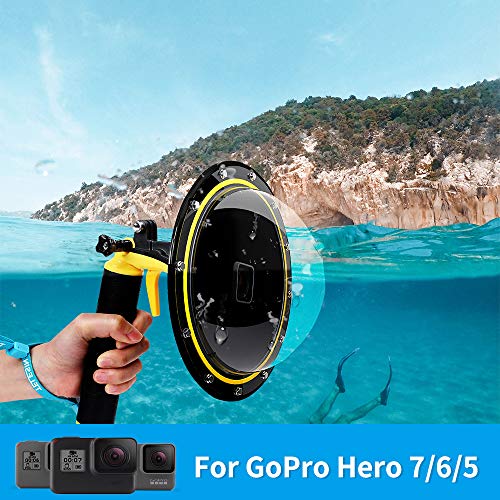 TELESIN Gopro Dome Port, Custodia impermeabile 6 pollici con galleggiante Impugnatura compatibile con GoPro Hero 6/Hero 5, Hero 2018, GoPro Hero7 Black