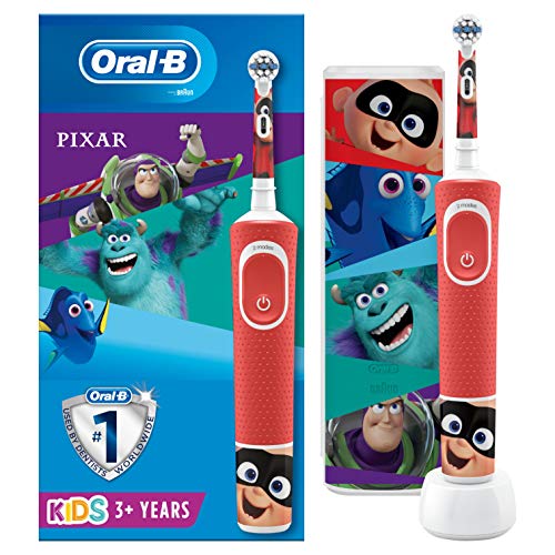 Oral-B Kids Spazzolino Elettrico Ricaricabile, 1 Manico con Personaggi Disney il Meglio di Pixar, 1 Custodia da Viaggio, dai 3 Anni in Su