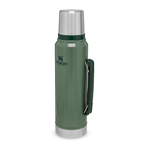 Stanley The Legendary Classic 1.0l Hammertone Green 18/8 Stainless Steel Double-wall Vacuum Insulation Water Bottle Leakproof + Packable Dishwasher Safe Naturally Bpa-free, Unisex adulto, 1.0 l