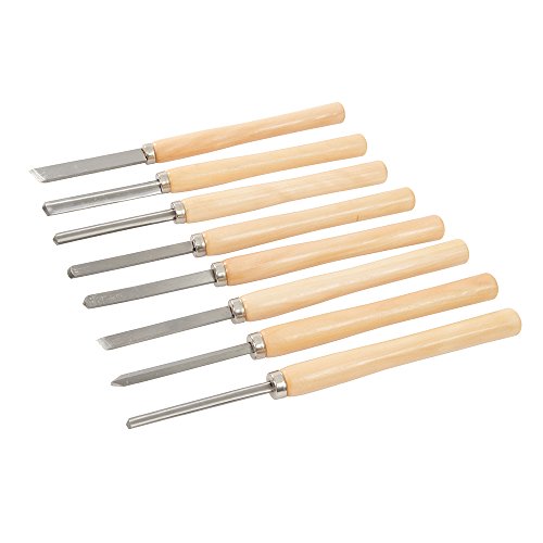 Silverline 303159 Set di Scalpelli per Tornire Il Legno, 8 Pezzi, Beige