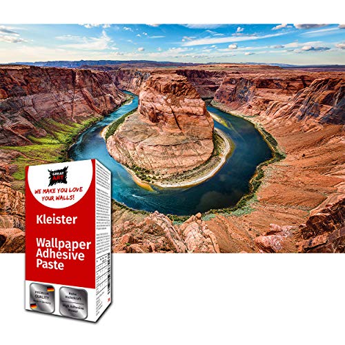 GREAT ART Photo Carta da Parati – Horseshoe Bend – Fotomurale Grand Canyon Colorado River Arizona King Bend Quadro tappezzeria curva flusso gola – 210 x 140 cm 5 pezzi e colla inclusa