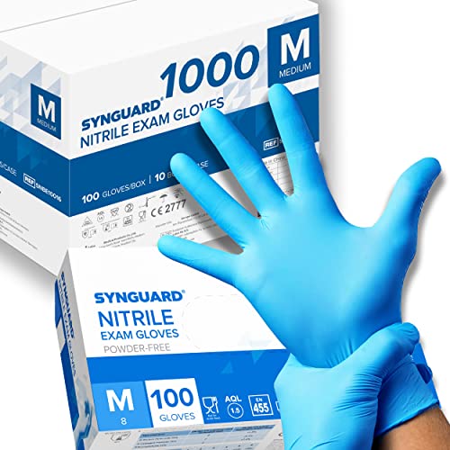 1000 guanti in Nitrile senza polvere, senza lattice, ipoallergenici, certificati CE conforme alla norma EN455 guanti per alimenti guanti medici monouso (Taglia M)